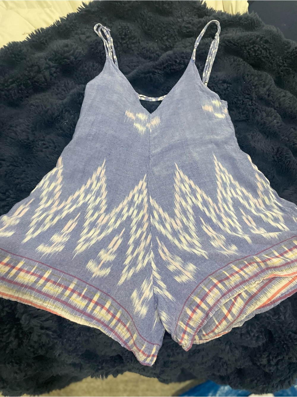 Cleobella ^designer luxe^ ikat shorts romper, size SMALL, 100% linen